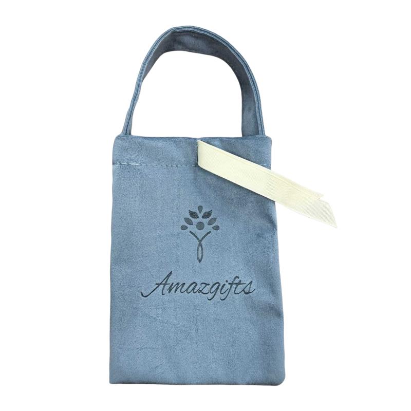 Custom Flannel Drawstring Bag with Handles